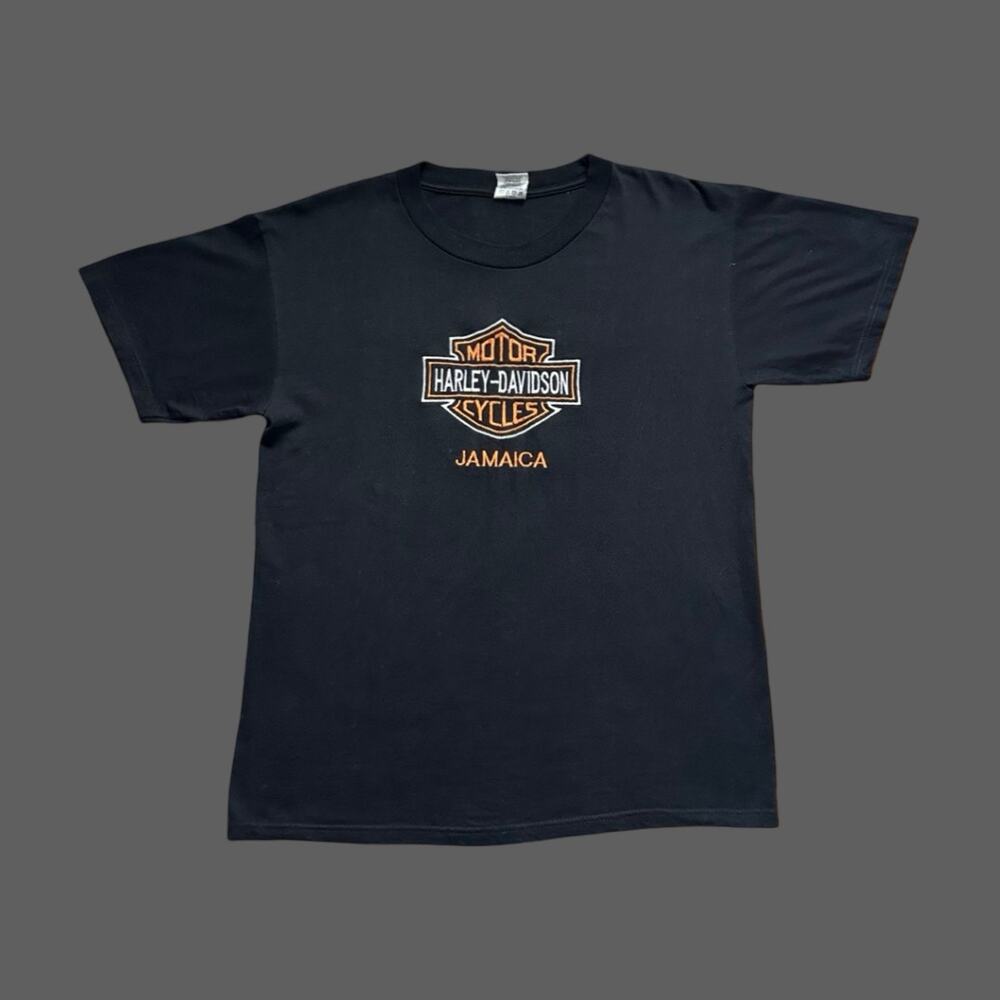 Harley Davidson Jamaica Embroidered Tee Black Men M